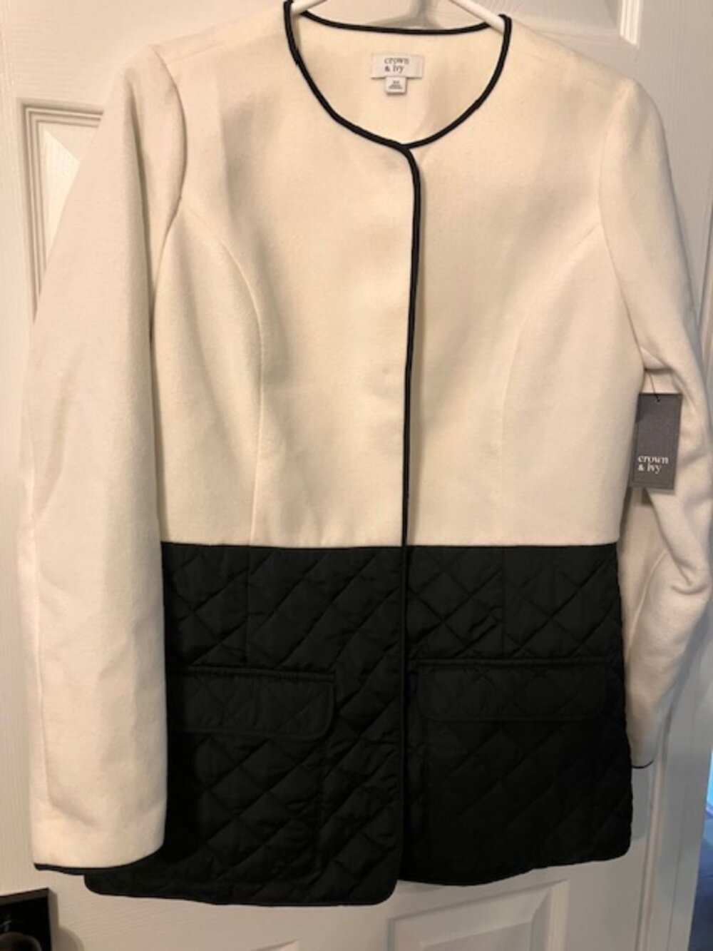 Crown & Ivy Colorblock Quilted Jacket Women's XS NEW WITH TAGS XS